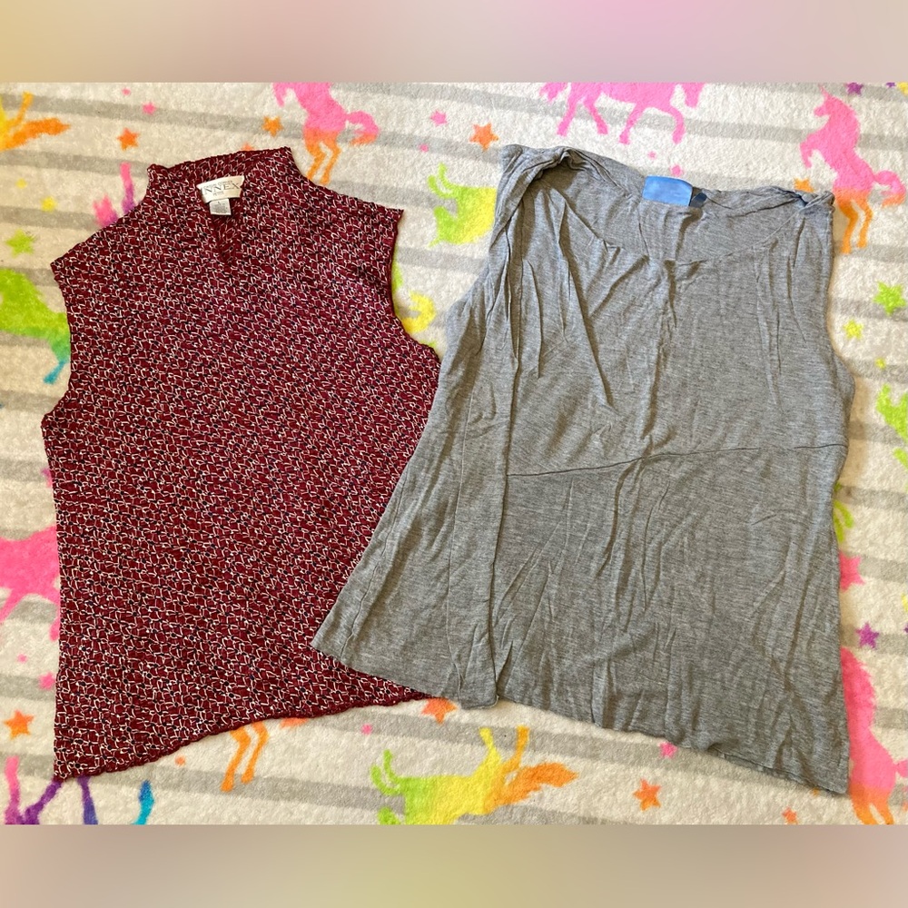 ⛩️Lot of 2 Tank Tops Vera Wang and Vintage Casual Corner Annex Petite, size L